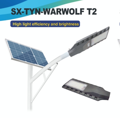 100W Warwolf Die-Cast Aluminum Outdoor Solar Street Lamp Waterproof Solar Powered Road Split LED Street Light